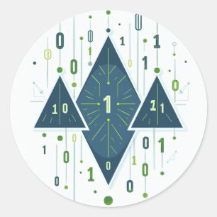 Adesivo Padrão Geométrico de Código Binário para Programad