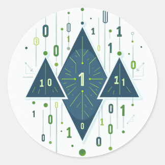 Adesivo Padrão Geométrico de Código Binário para Programad