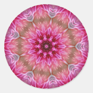 Adesivo Padrão Geométrico de Flor Cor-de-Rosa Mandala - 67