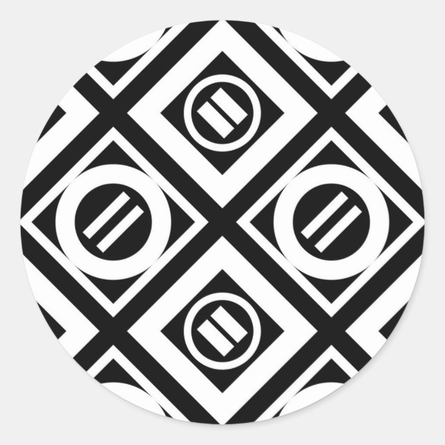 Adesivo Padrão Geométrico de Sinal Branco Igual em Preto (Frente)
