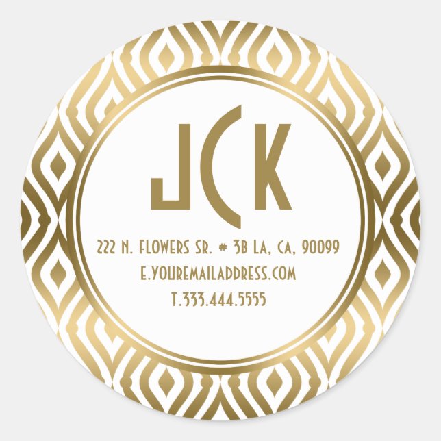 Adesivo Padrão Geométrico Dourado e Branco moderno (Frente)