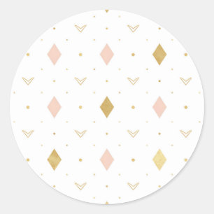 Adesivo Padrão Geométrico Rosa Bege Dourado