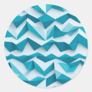 Adesivo Padrão Geométrico Teal Chevron 3D