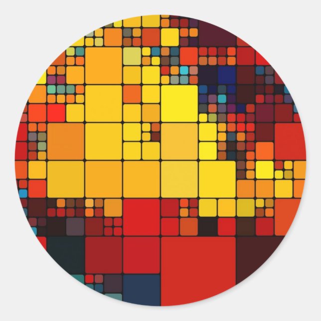 Adesivo Padrão geométrico vibrante do arco-íris abstrato (Frente)