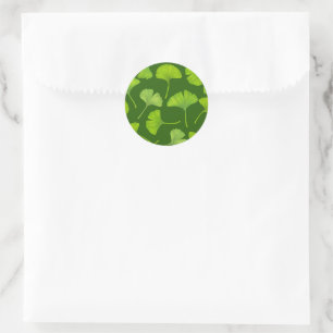 Adesivo Padrão Ginkgo em verde escuro