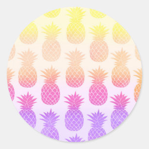 Adesivo Padrão Girly Topical Rainbow Summer Pineapple