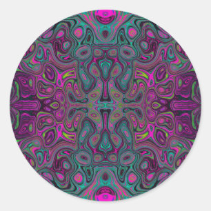 Adesivo Padrão Groovy Abstrato Magenta e Azul Teal