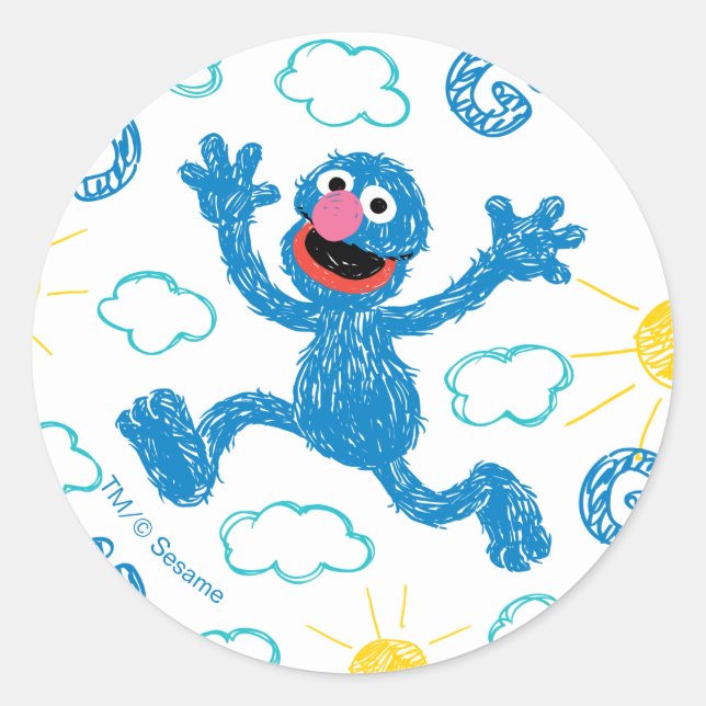 Adesivo Padrão Grover Sunshine de giz de cera (Frente)