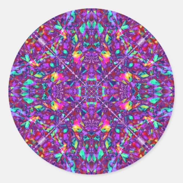 Adesivo Padrão Hippie de Mandala Roxo (Frente)
