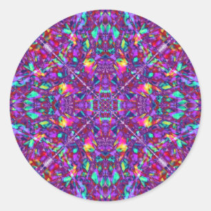Adesivo Padrão Hippie de Mandala Roxo