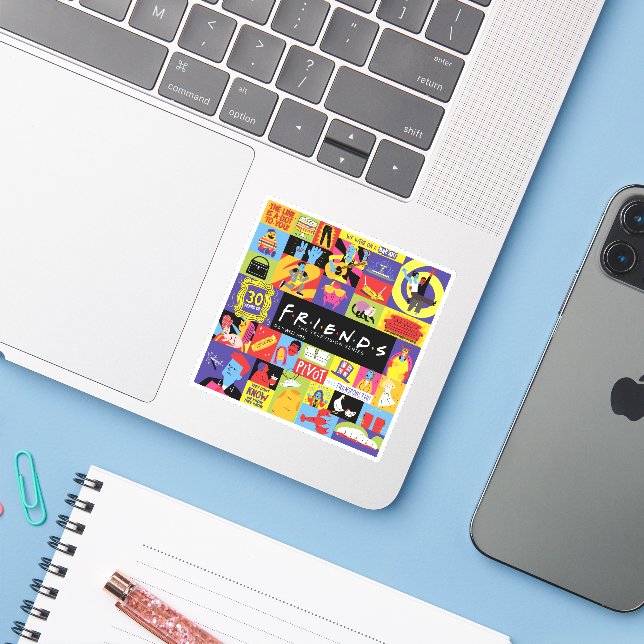 Adesivo Padrão Icônico FRIENDS™ (Notebook com iPhone)
