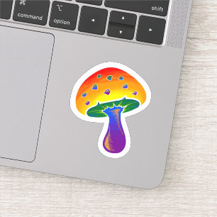 Adesivo Padrão LGBTQIA Rainbow Pride Mushroom