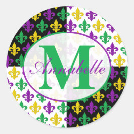 Adesivo Padrão Mardi Gras Fleur-de-lis Personalizado