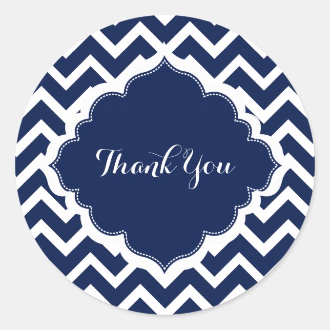 Adesivo Padrão marinho Azul e Branco Chevron Zigzag (Frente)