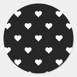 Adesivo Padrão Minimalista do Coração Negro e Branco