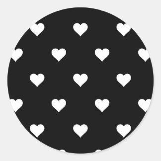 Adesivo Padrão Minimalista do Coração Negro e Branco