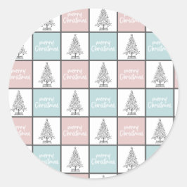 Adesivo Padrão Moderno do Pastel Azul e Rosa de Natal