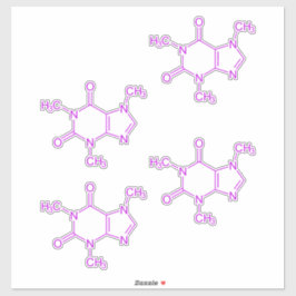 Adesivo Padrão Molécula de Cafeína Roxo
