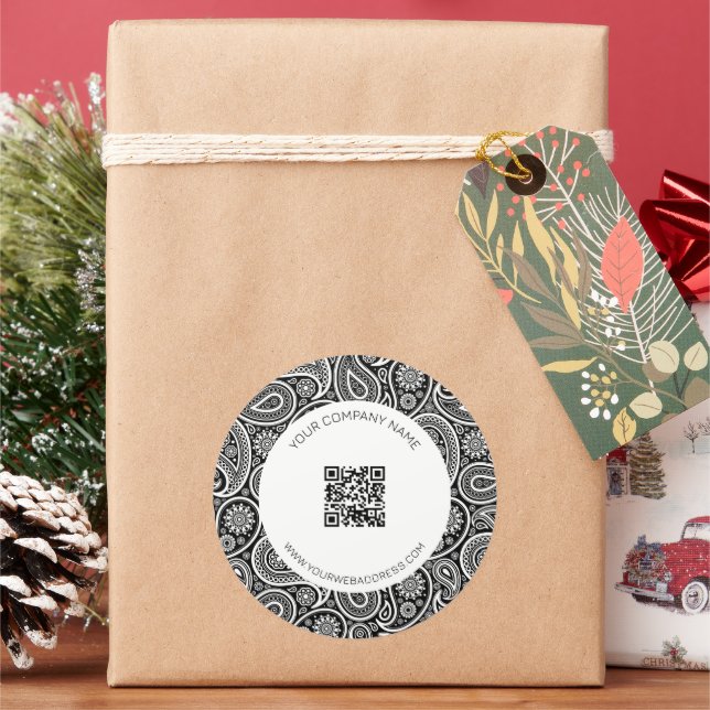 Adesivo Padrão paisagístico de vinheta a preto e branco (Feriado)