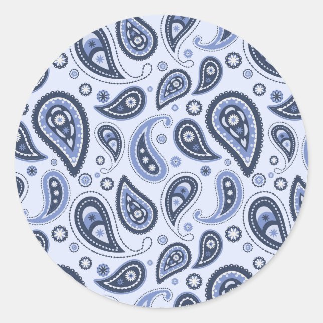 Adesivo Padrão Paisley Azul (Frente)