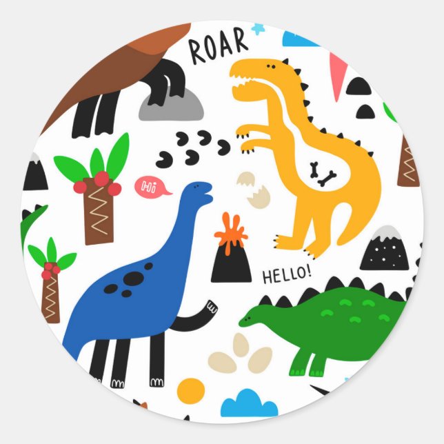 Adesivo Padrão perfeito dos dinossauros (Frente)