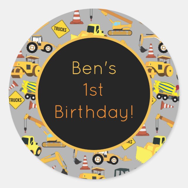 Adesivo Padrão Personalizado De Caminhões De Construção (Frente)