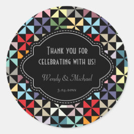 Adesivo Padrão Preto de Rodinho Negro de Casamento Elegant