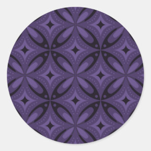 Adesivo Padrão Retro de Cor Roxo Escuro