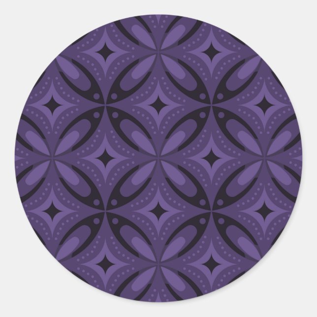 Adesivo Padrão Retro de Cor Roxo Escuro (Frente)