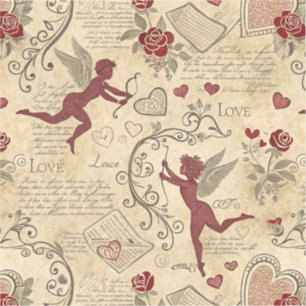 Adesivo Padrão Romântico de Cupido Vintage (5)