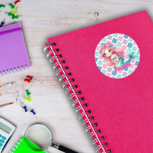 Adesivo Padrão rosa de sereia personalizado