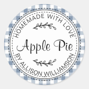 Adesivo Padrão Rustic Homemade Apple Pie Blue Check