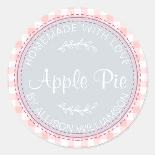 Adesivo Padrão Rustic Homemade Apple Pie Blue Pink Check