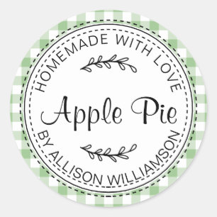 Adesivo Padrão Rustic Homemade Apple Pie Green Check