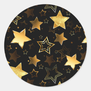 Adesivo Padrão sem costura com estrelas de Ouro