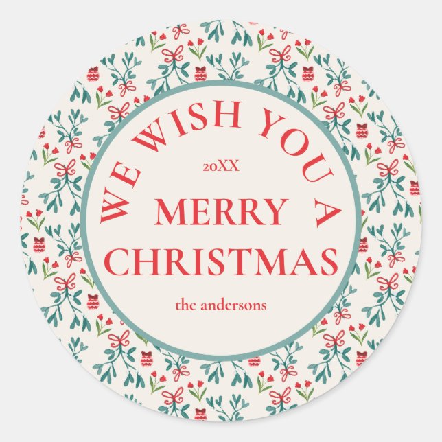 Adesivo Padrão tradicional verde e grande milenar vermelho (Frente)