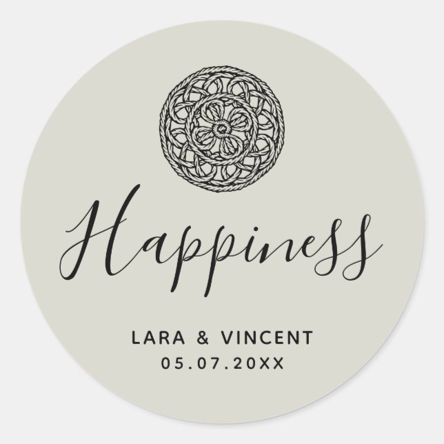 Adesivo Padrão Trançado Estilo Celta Obrigado (Frente)