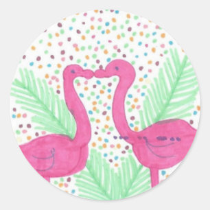 Adesivo Padrão tropical do Flamingo