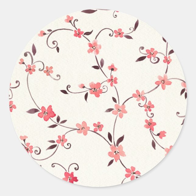 Adesivo Padrão uniforme de aquarela com primavera estiliza (Frente)