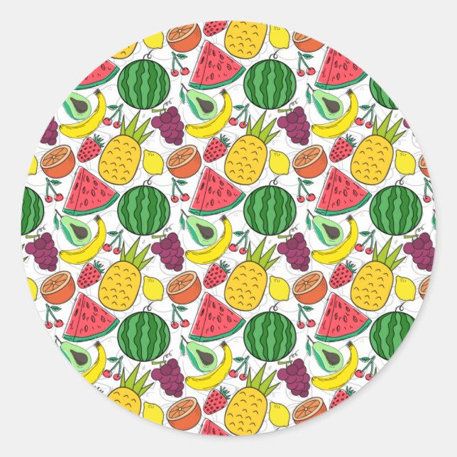 Adesivo padrão uniforme de fruta | Padrão da superfície da (Frente)