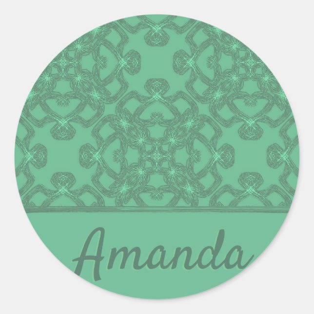 Adesivo Padrão verde-menta personalizado (Frente)