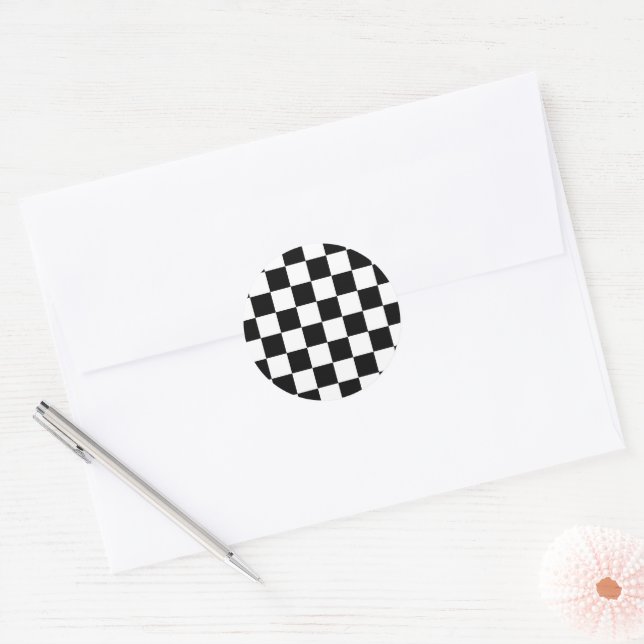 Adesivo Padrão Xadrez Preto e Branco (Envelope)