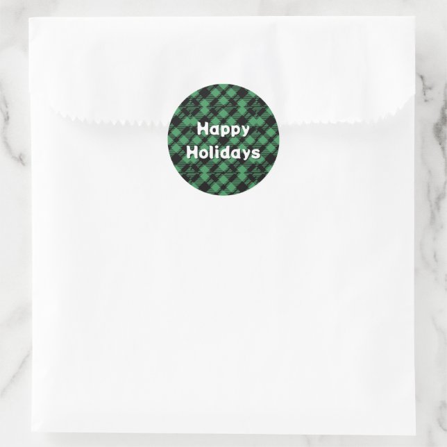 Adesivo Padrão Xadrez Verde de Férias Clássico (Bolsa)