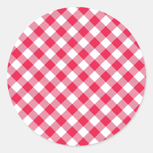 Adesivo Padrão Xadrez Vermelho e Branco Clássico Rústico (Frente)