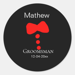 Adesivo padrinho adicionar nome ano gravata borboleta pret