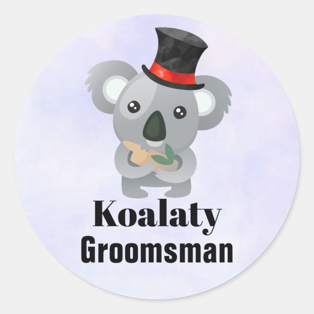 Adesivo Padrinho de casamento Cute Koala Pun Koalaty (Frente)