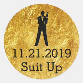 Adesivo Padrinhos de casamento Convidar Selantes Dourados