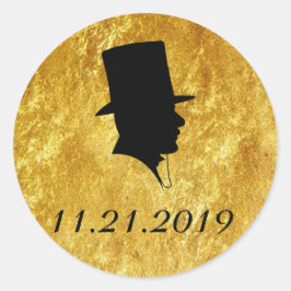 Adesivo Padrinhos de casamento Convidar Selantes Dourados