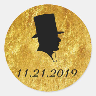 Adesivo Padrinhos de casamento Convidar Selantes Dourados