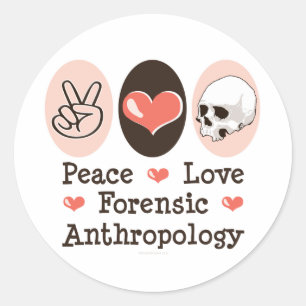 Adesivo Padrões de Antropologia Forense de Paz e Amor